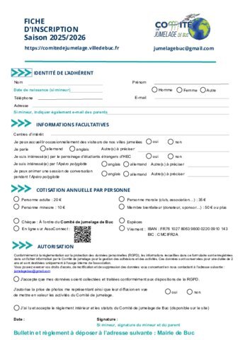 Adhésion 2025/2026